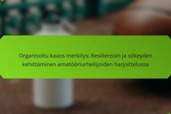 Organisoitu kaaos merkitys: Resilienssin ja sitkeyden kehittäminen amatööriurheilijoiden harjoittelussa